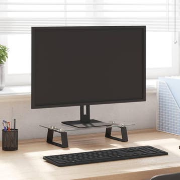 vidaXL Monitorstandaard 40x20x8 cm gehard glas en metaal, Verzenden, Nieuw