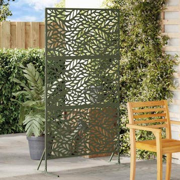 vidaXL Privacyscherm 100 x 50 x 180 cm Staal Olijfgroen, Verzenden, Nieuw, IJzer