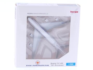 Schaal 1:500 Herpa 517935 Thai Airways Boeing 747-400 Ret..., Ophalen of Verzenden, Zo goed als nieuw