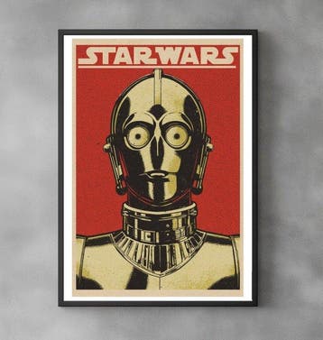 Star Wars - C-3PO: Vintage Propaganda - Star Wars - Pop Art, Nieuw