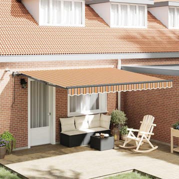 vidaXL Uitschuifbare luifel Meerkleurig 400 × 350 cm, Verzenden, Nieuw