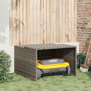 vidaXL Garage voor robotmaaier 86x90x52/57 cm poly rattan, Verzenden, Nieuw