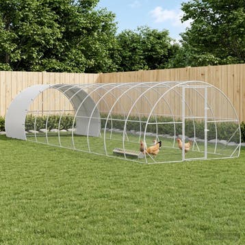 vidaXL Kippenhok zilver 1000 x 300 x 200 cm Gegalvaniseerd, Verzenden, Nieuw