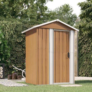 vidaXL Tuinhuis Bruin 126x97,5x177 cm Gegalvaniseerd Staal, Verzenden, Nieuw