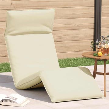vidaXL Ligstoel inklapbaar 175x54x8,5 cm Oxford stof crème, Verzenden, Nieuw