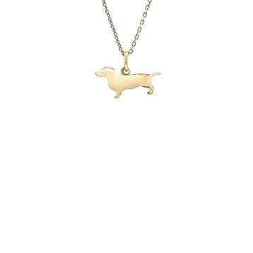 Gouden Dodo hanger teckel 18 karaat, Verzenden, Zo goed als nieuw, Goud