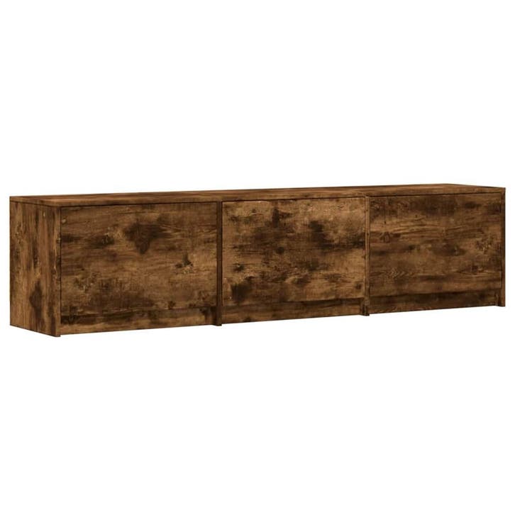 vidaXL TV-kast met LED Gerookt eiken 165 x 34 x 40 cm, Huis en Inrichting, Kasten | Televisiemeubels, Nieuw, Minder dan 50 cm