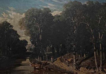 Étienne Sabatier (1810-1870) - Scène pastorale – Bœufs