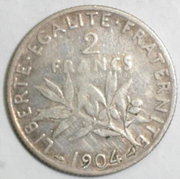 France Gadoury 532 2 Francs 1904 Type Semeuse Tb A Ttb Km..., Verzenden