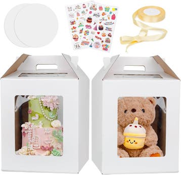 Cadeaudoos xl 30cm - hoog/venster | retourdeal 50% korting, Ophalen of Verzenden, Nieuw, Taarten, Overige typen