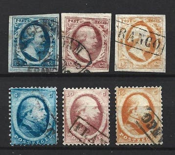 Nederland 1852/1864 - Koning Willem III - NVPH 1-6, Gestempeld
