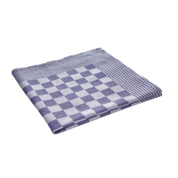 Theedoeken Blauw en Wit Geblokt 65x65cm 100% Katoen - Treb W, Verzenden, Nieuw, Overige kleuren, Theedoek of Handdoek