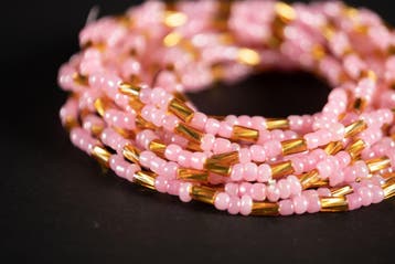 Waist Beads / Afrikaanse Heupketting - NKEM - Roze / goud (e, Ophalen of Verzenden, Nieuw