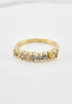 Ring - 14 karaat Geel goud - 0.88ct. tw. Gemengde kleuren, Nieuw