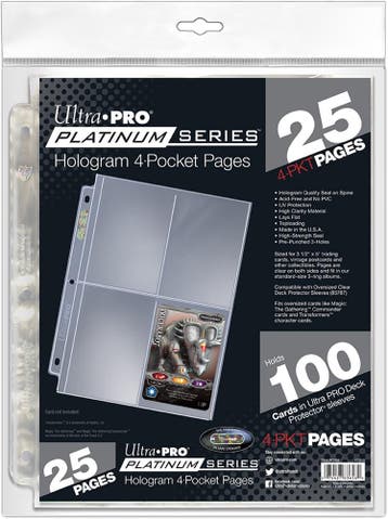 4-Pocket Pages Top Loading Clear Platinum (25 stuks) | Ultra, Verzenden, Nieuw