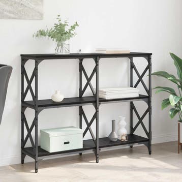 vidaXL Wandtafel Zwart Eiken 100 x 28 x 80,5 cm Bewerkt hout, Minder dan 45 cm, Verzenden, Nieuw, 70 cm of meer