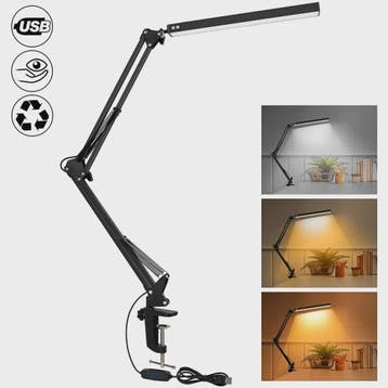 Verstelbare LED Bureaulamp met Klem - 10W, Dimbare Kleur & H, Verzenden, Nieuw