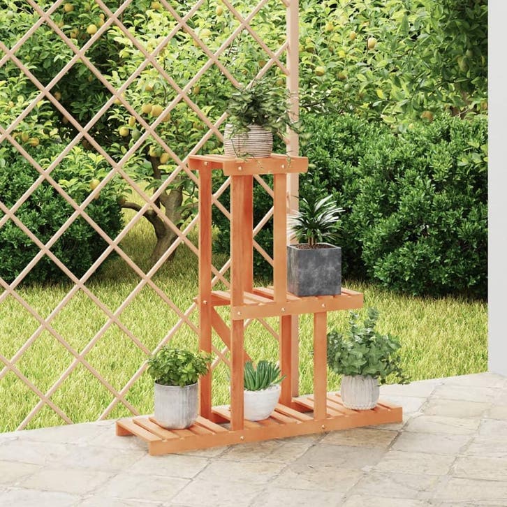 vidaXL Plantenstandaard 81x25x75,5 cm massief vurenhout, Tuin en Terras, Overige Tuin en Terras, Nieuw, Verzenden