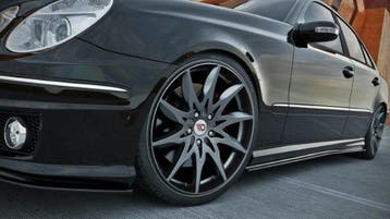 Zijskirts Mercedes E W211 AMG Maxton Design glans zwart, Ophalen of Verzenden, Nieuw
