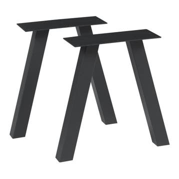 Stalen onderstel Heustreu set van 2 tafelpoot 72x70 cm zwart, Verzenden, Nieuw