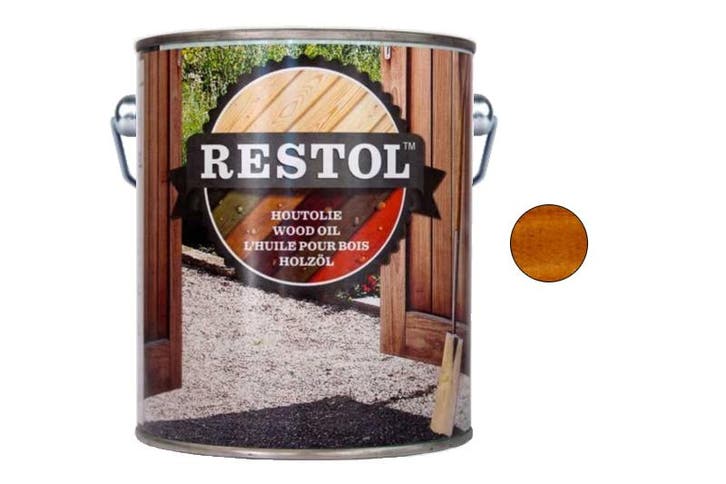 Restol Restol houtolie zijdeglans 2,5 liter, bruin naturel, Doe-het-zelf en Verbouw, Verf, Beits en Lak, Nieuw, Verzenden