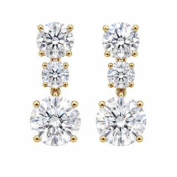Oorbellen - 14 karaat Geel goud - 9.02ct. tw. Diamant, Nieuw