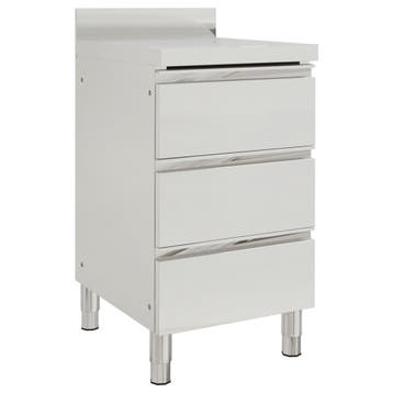 RVS Werktafel met lades | Laatste Stuk! | Retourdeal, Zo goed als nieuw, Minder dan 100 cm, Grijs, 50 tot 75 cm