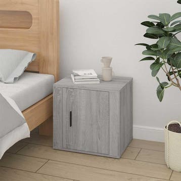 vidaXL Nachtkastje 50x39x47 cm grijs sonoma eikenkleurig, Huis en Inrichting, Kasten | Overige, Verzenden, Nieuw