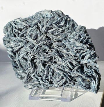 Blauwgrijze bariet Kristal - Hoogte: 16 cm - Breedte: 13 cm-