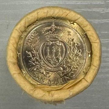 San Marino. 1 Euro 2002 (40 coins) in Roll (Zonder