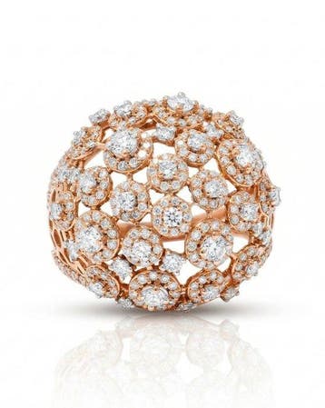 Statement ring - 14 karaat Roségoud - 1.82ct. tw. Diamant