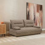 50% Korting: Slaapbank 2 persoons Jona bruin bouclé mélange, Huis en Inrichting, Ophalen, Zo goed als nieuw