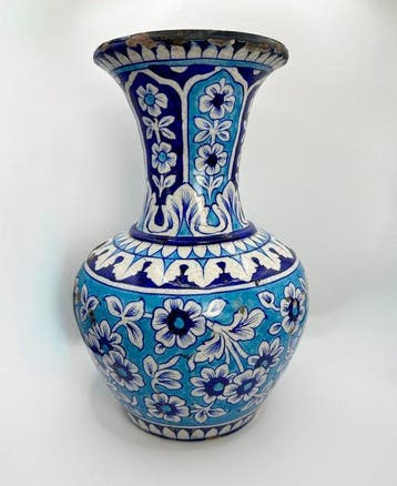 Antique 19thc Multani Blue Pottery (KashiGari) -
