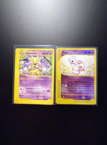 Pokémon - 2 Card - Mew Reverse Holo - Alakazam Raro - ITA -, Nieuw