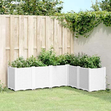 vidaXL Plantenbak 160x120x53 cm polypropeen wit, Verzenden, Nieuw, Kunststof