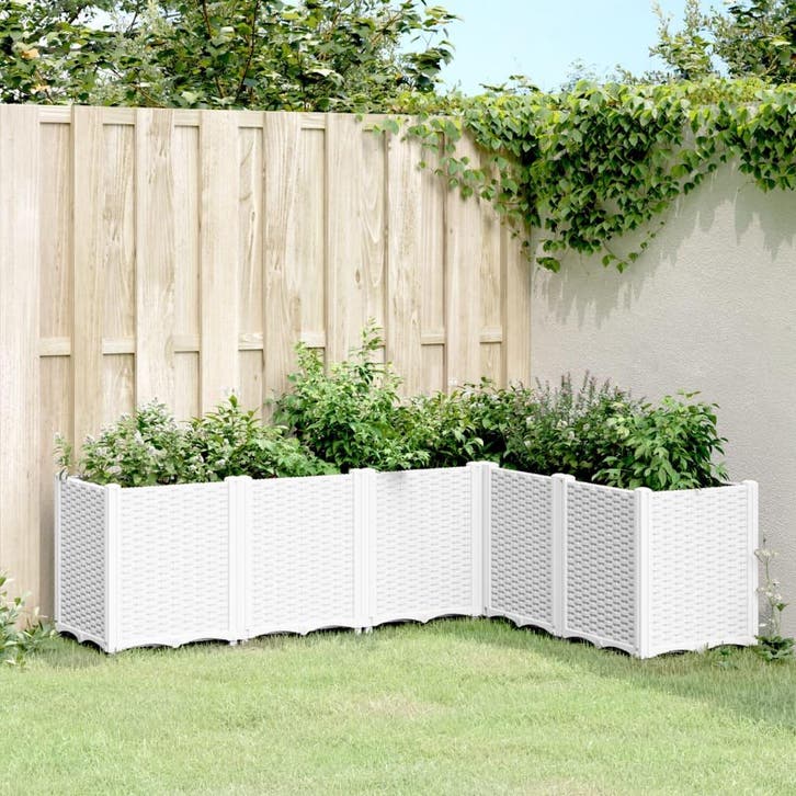 vidaXL Plantenbak 160x120x53 cm polypropeen wit, Tuin en Terras, Bloembakken en Plantenbakken, Nieuw, Kunststof, Verzenden