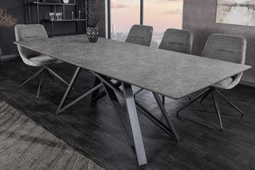 Uitschuifbare eettafel ATLAS 160-200cm grafietgrijs keramiek, Ophalen of Verzenden, Nieuw