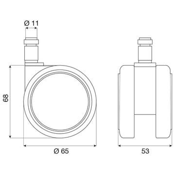 Set (5x) zachte wielen, Ø65mm, Ophalen of Verzenden, Nieuw in verpakking, Overige typen
