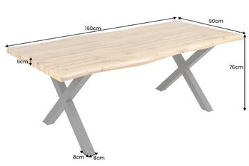 Industriële eettafel WILD 160cm bruin wild eiken design, Ophalen of Verzenden, Nieuw