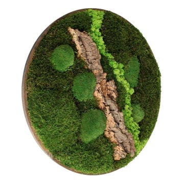 Vintlux Mosschilderij Rond 40 cm Donker Eiken - Selfjord, Nieuw