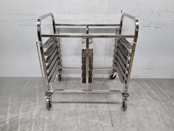 HCB RVS Dubbele regaalwagen 12 x 60/40 cm Bakerynorm, Zakelijke goederen, Ophalen of Verzenden, Nieuw in verpakking