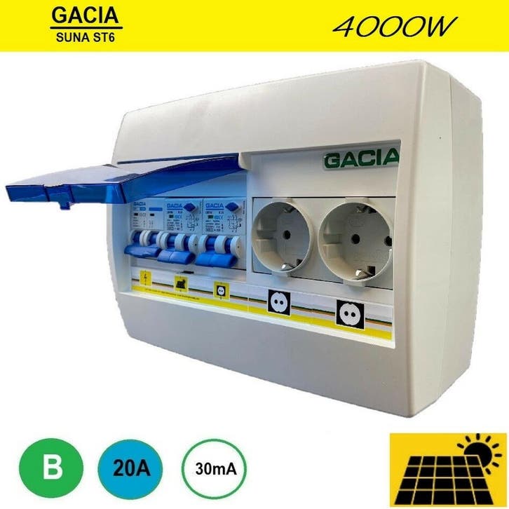 Gacia pv verdeler ST6 SUNA 4000W - 1x ALA B20 + 2x WCD, Doe-het-zelf en Verbouw, Elektra en Kabels, Nieuw, Ophalen of Verzenden