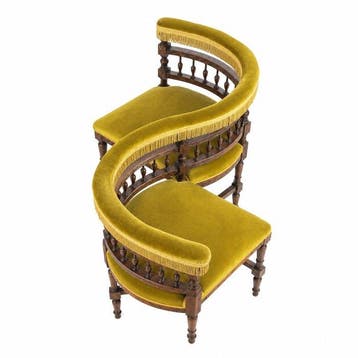 Stoel - Hout, Textiel - Chatting / Dating Chair, een