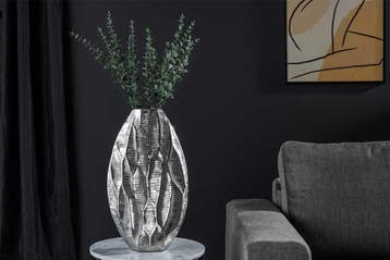 Elegante vaas ORGANIC ORIENT 44cm zilver gehamerd ontwerp -, Huis en Inrichting, Woonaccessoires | Vazen, Ophalen of Verzenden