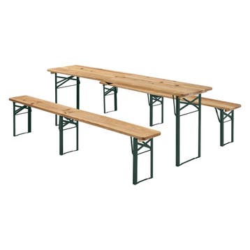Houten Biertafelset / Bierbank Passau - 3-delig - Inklapbaar, Verzenden, Nieuw