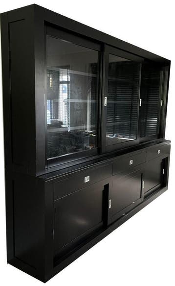 Buffetkast design zwart - zwart Hasselt 300cm, Ophalen of Verzenden, Nieuw