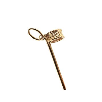 Gouden hanger van een korfbalpaal (Hanger of bedel), Ophalen of Verzenden, Gebruikt, Goud, Overige merken