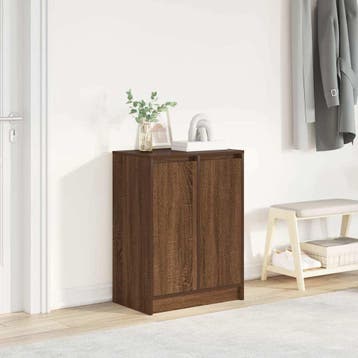 vidaXL Schoenenkast 57x34x76 cm bewerkt hout bruin, Verzenden, Nieuw