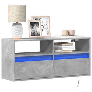 vidaXL Tv-wandmeubel met LED-verlichting 100x31x45 cm, Verzenden, Nieuw, Overige houtsoorten