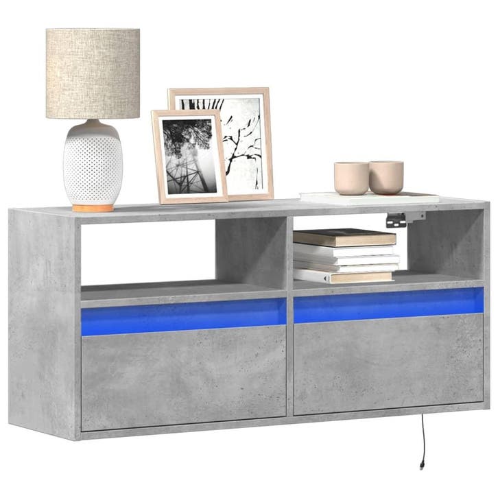vidaXL Tv-wandmeubel met LED-verlichting 100x31x45 cm, Huis en Inrichting, Kasten | Televisiemeubels, Nieuw, Overige houtsoorten